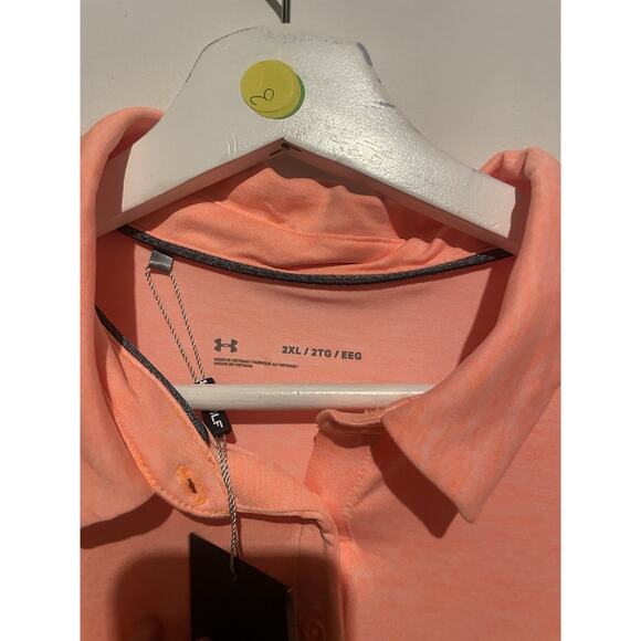 Under Armour Ladies Peach Ora Colored Golf Short Sleeve Polo Shirt Size 2XL NWT - Picture 3 of 4